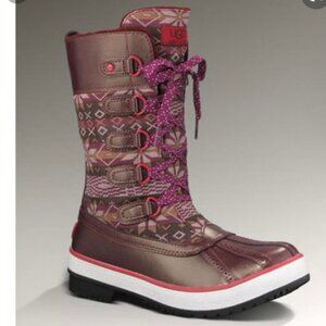 UGG Baroness Nordic Sugar Plum Burgundy Duck Boots Size 7